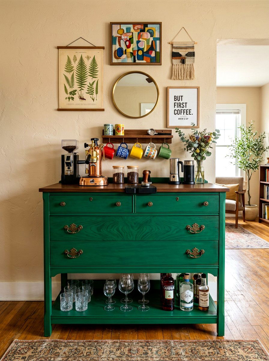 Vintage Furniture Beverage Bar - 30 beverage station ideas