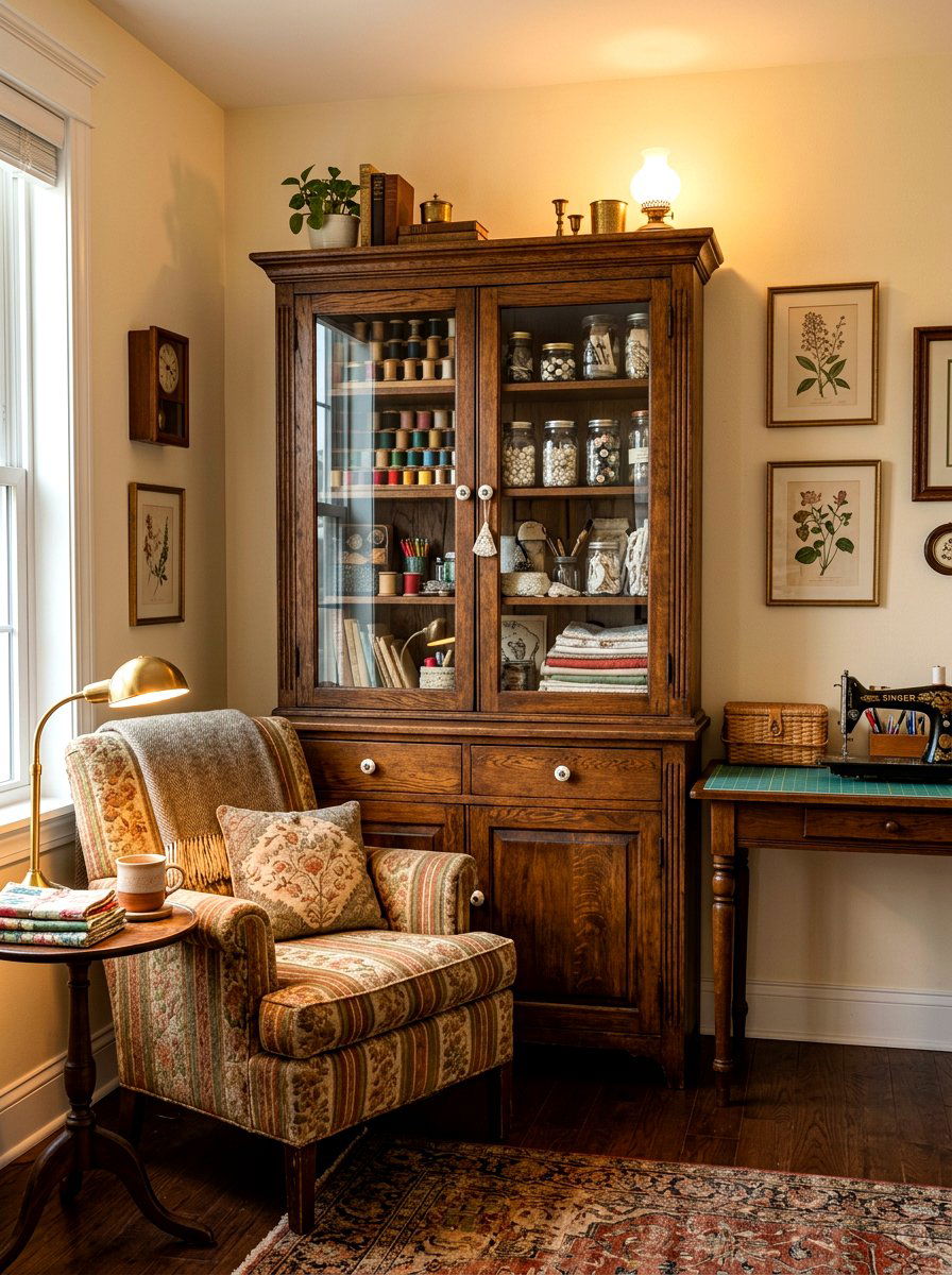 Vintage Furniture Craft Corner - 30 crafting nook ideas