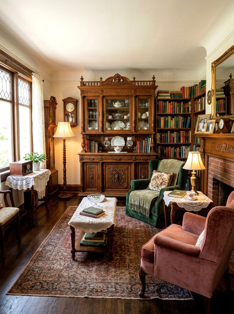 Vintage Furniture Living Room - 30 grandma core living room ideas