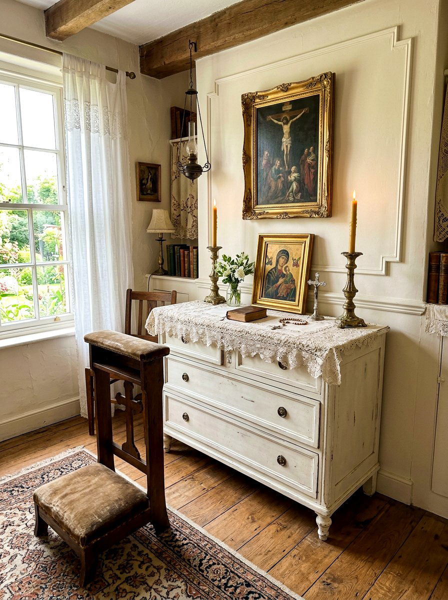 Vintage Furniture Prayer Altar - 30 prayer corner ideas