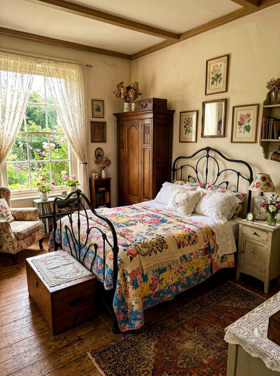 Vintage Garden Bedroom - 30 bloomcore bedroom ideas