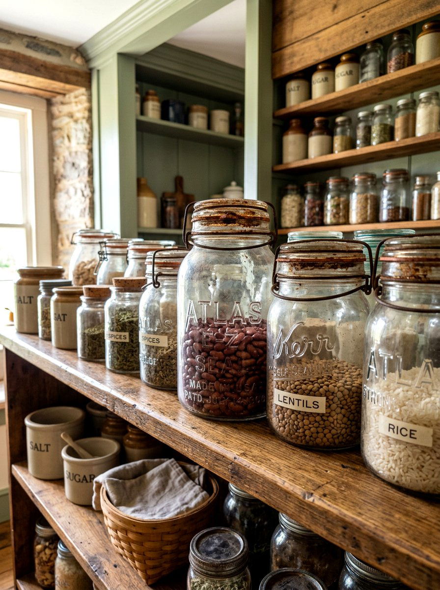 Vintage Glass Jar - 30 refill station pantry ideas