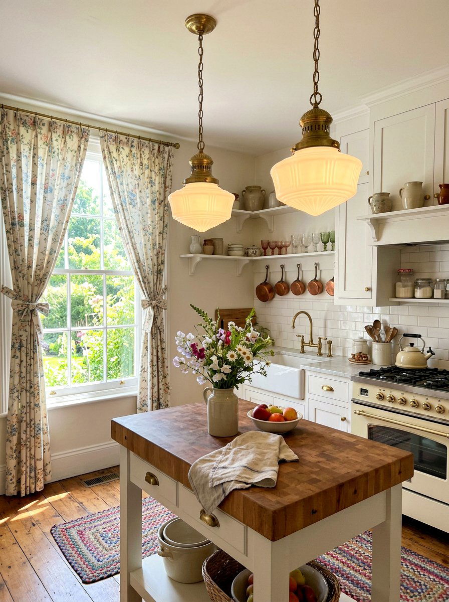 Vintage Glass Light - 30 kitchen lamp styling ideas