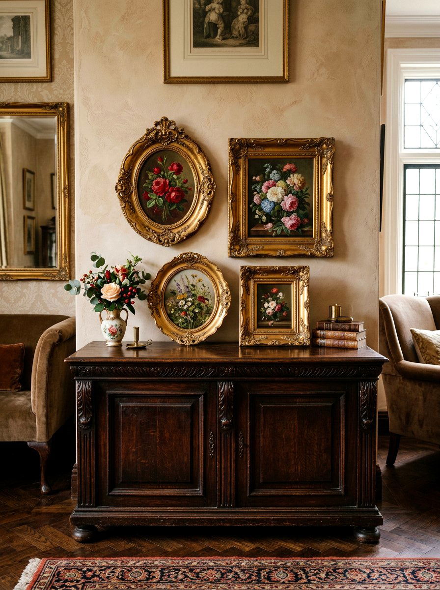 Vintage Gold Frame Collection - 30 mini salon wall apartment ideas