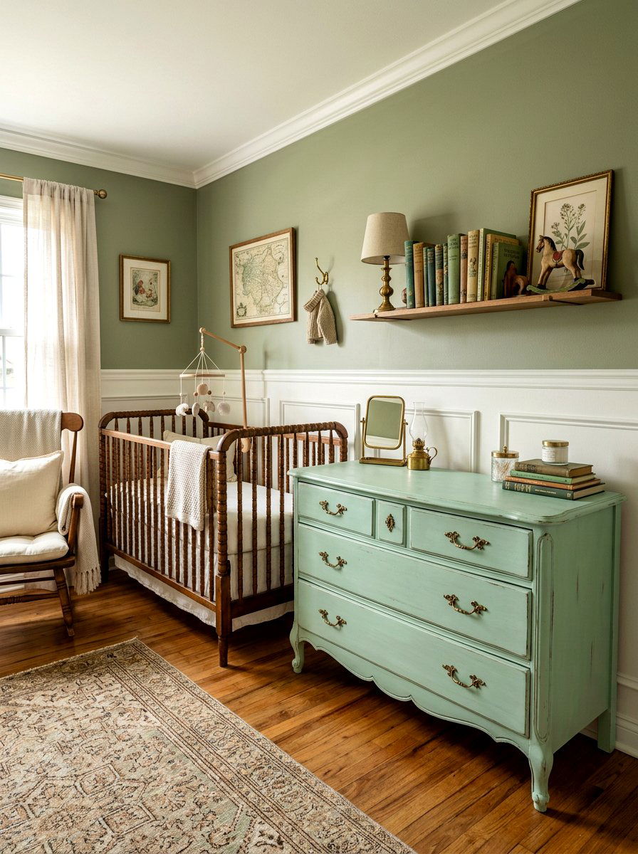 Vintage Green Nursery - 30 soft green nursery ideas