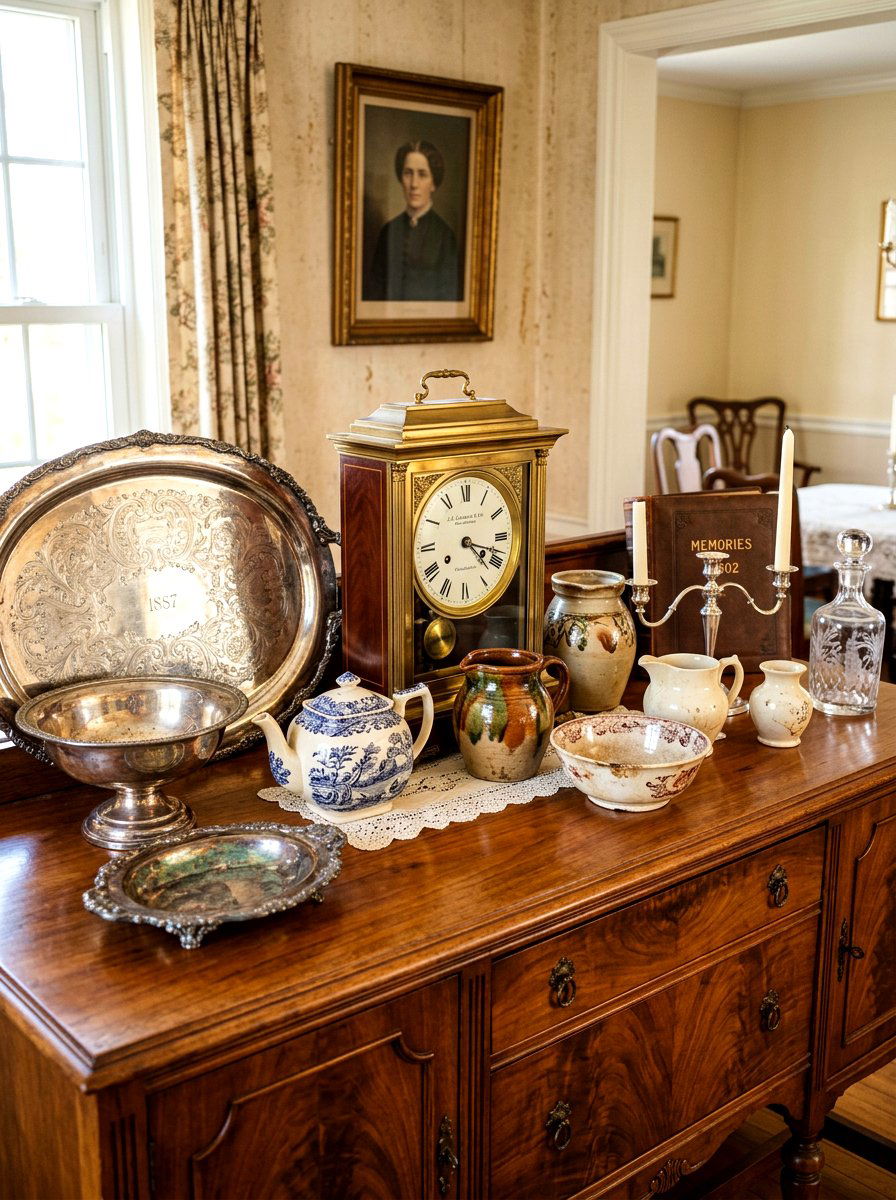 Vintage Heirloom Display - 30 buffet table styling ideas