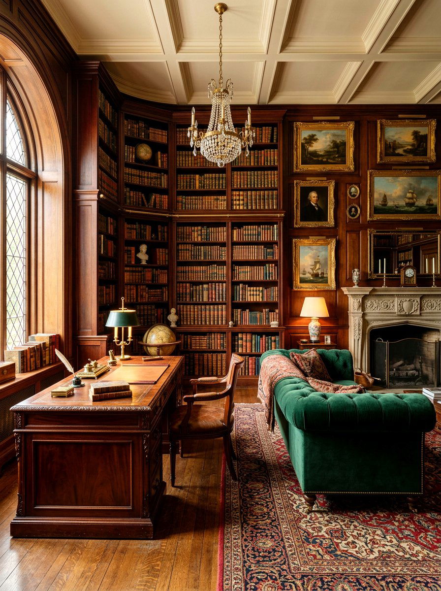 Vintage Home Library - 30 reading room aesthetic ideas