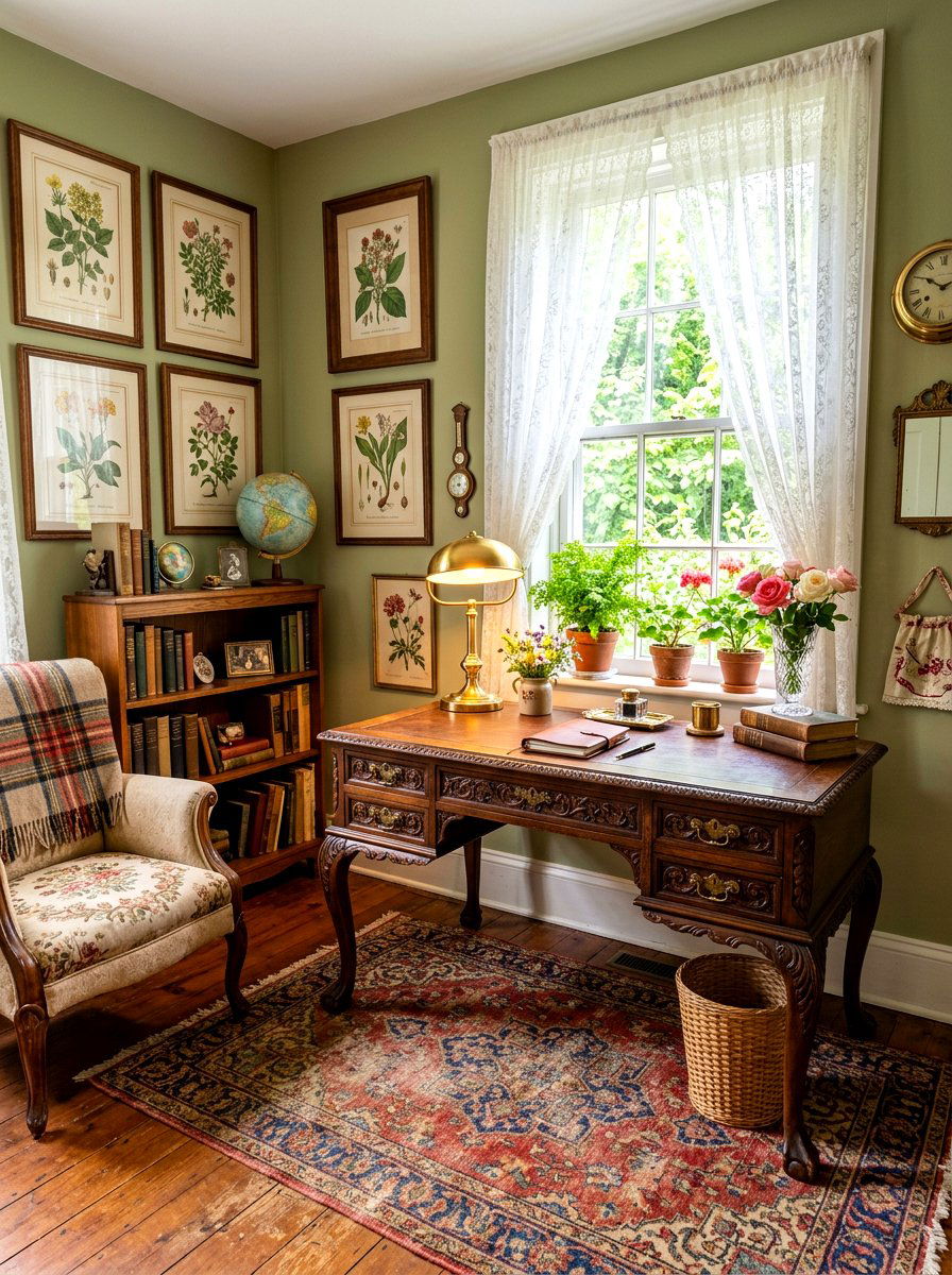 Vintage Home Office - 30 feminine office ideas