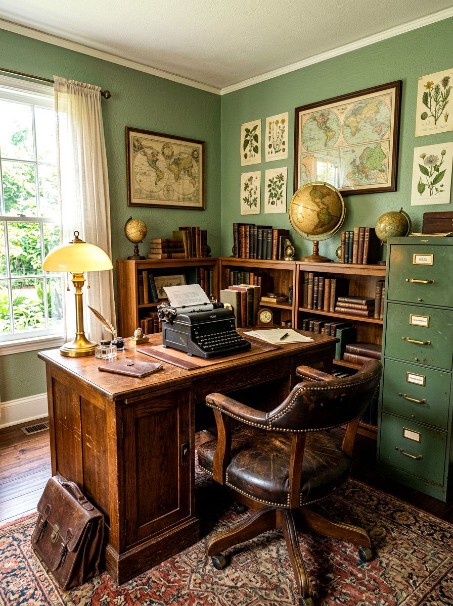 Vintage Home Office - 30 Pinterest home office ideas
