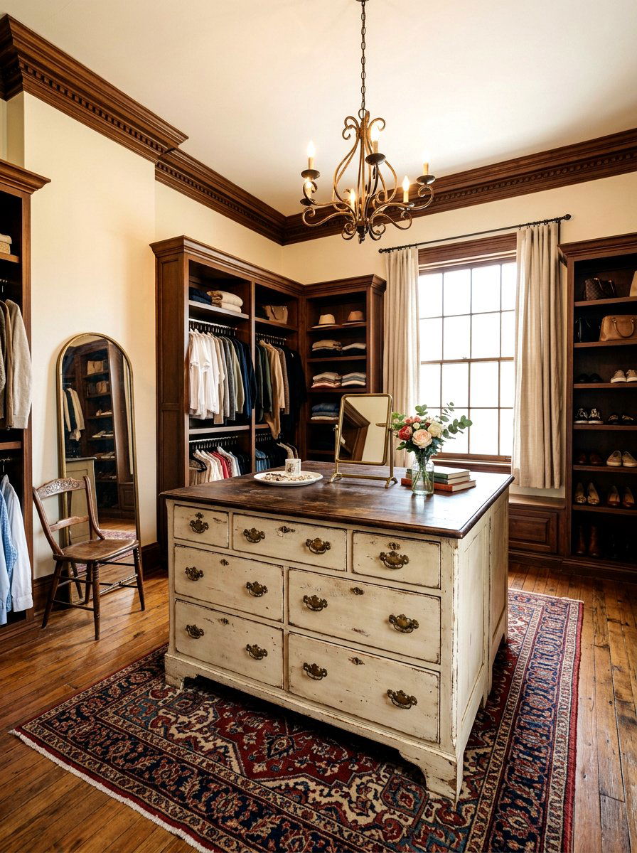 Vintage Inspired Closet Island - 30 closet island ideas