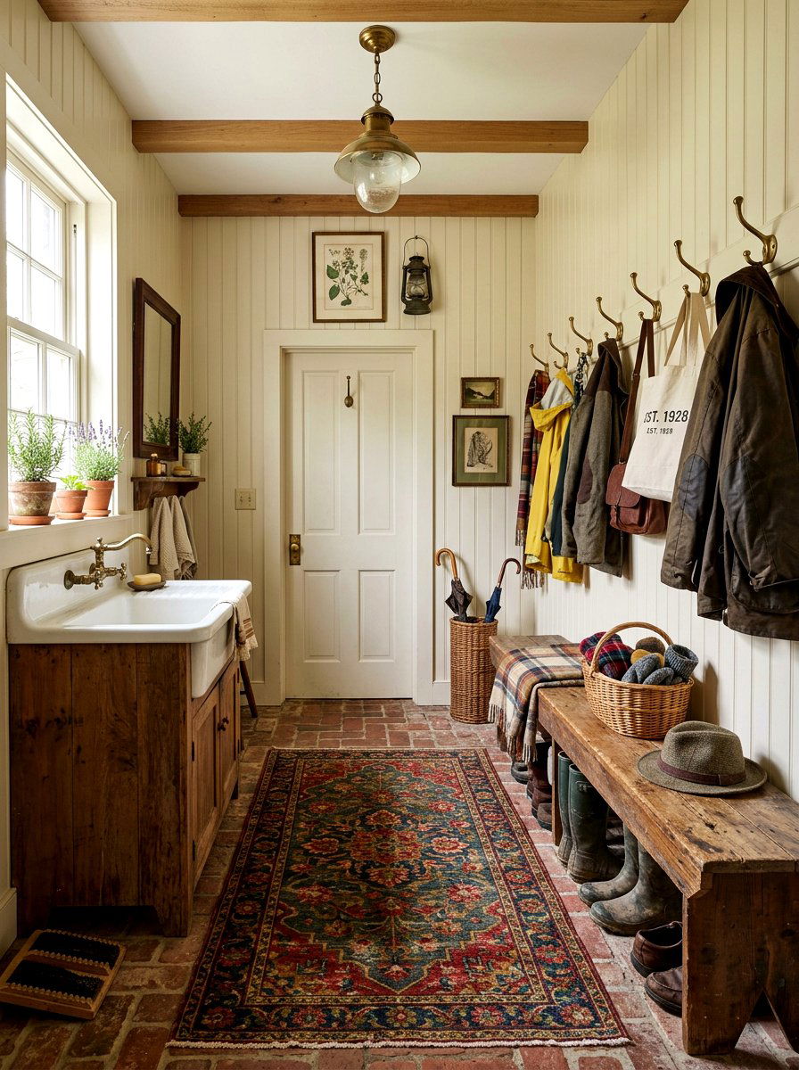 Vintage Inspired Mudroom - 30 mudroom aesthetic ideas
