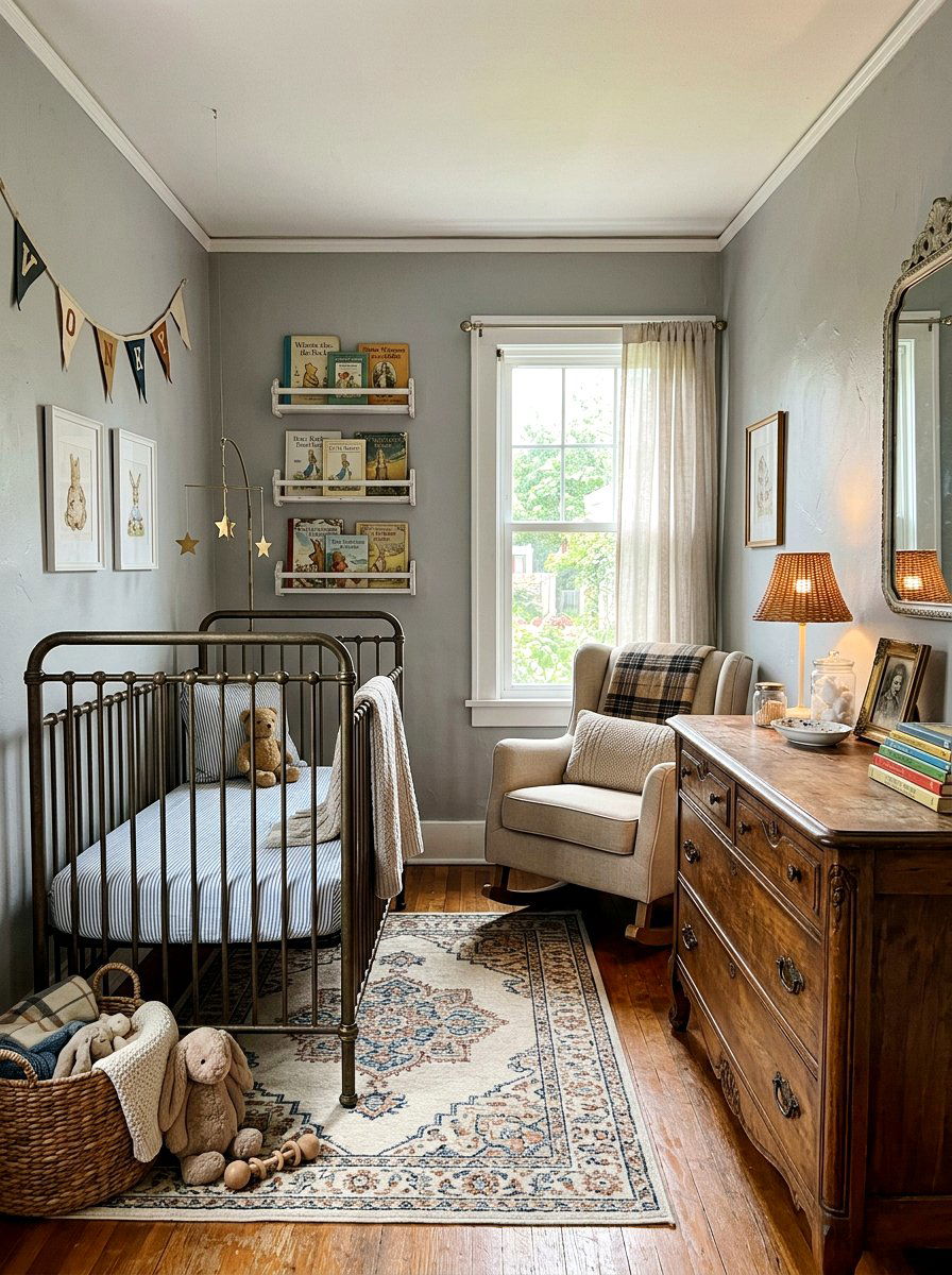 Vintage Inspired Neutral Nursery - 30 neutral nursery ideas