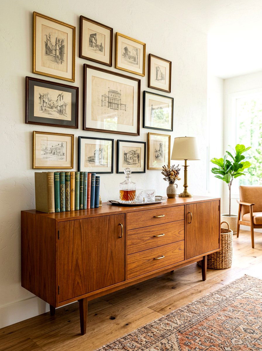 Vintage Inspired Sideboard - 30 buffet table decor ideas