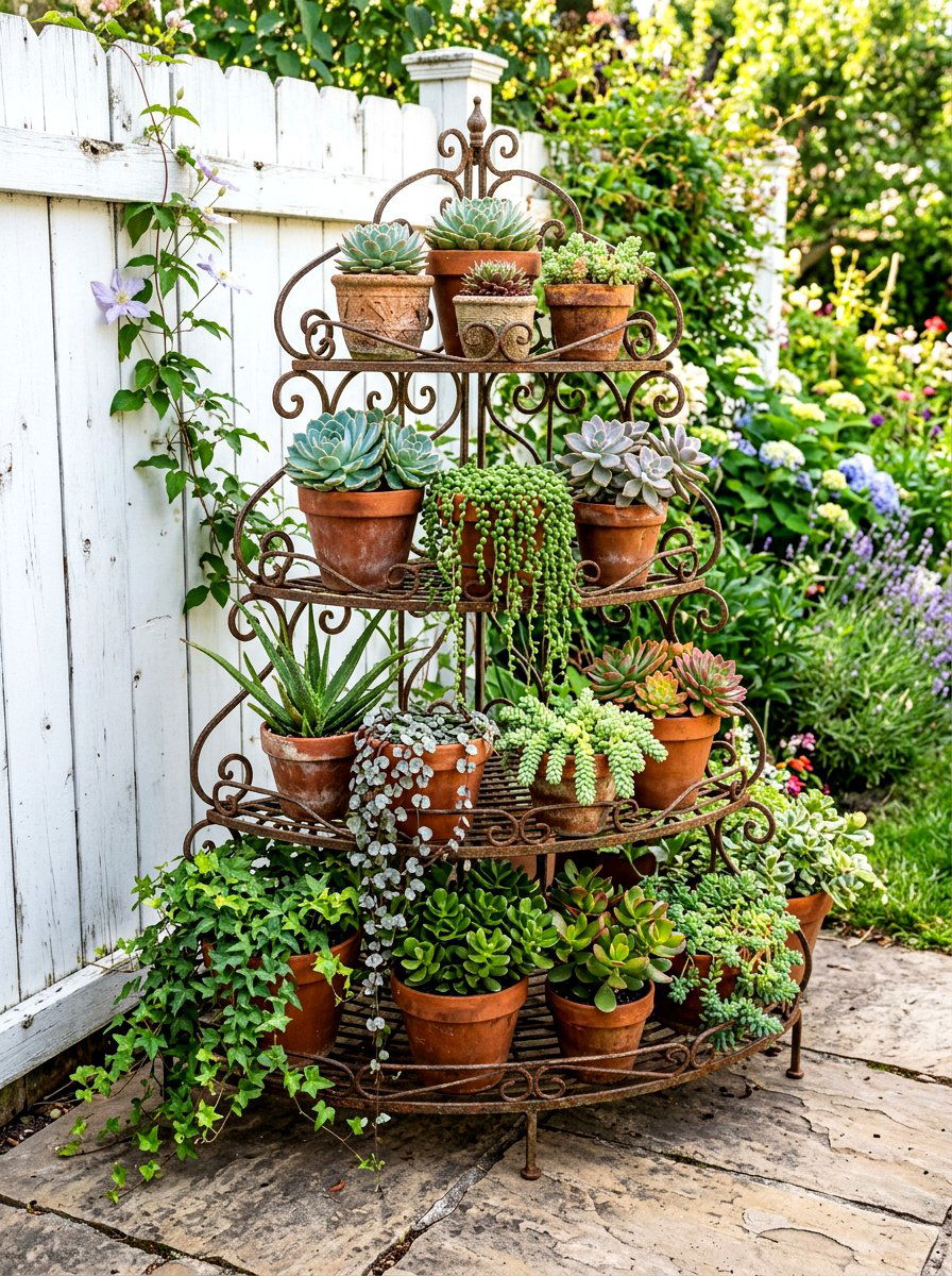 Vintage Iron Plant Stand - 30 vintage iron patio furniture ideas