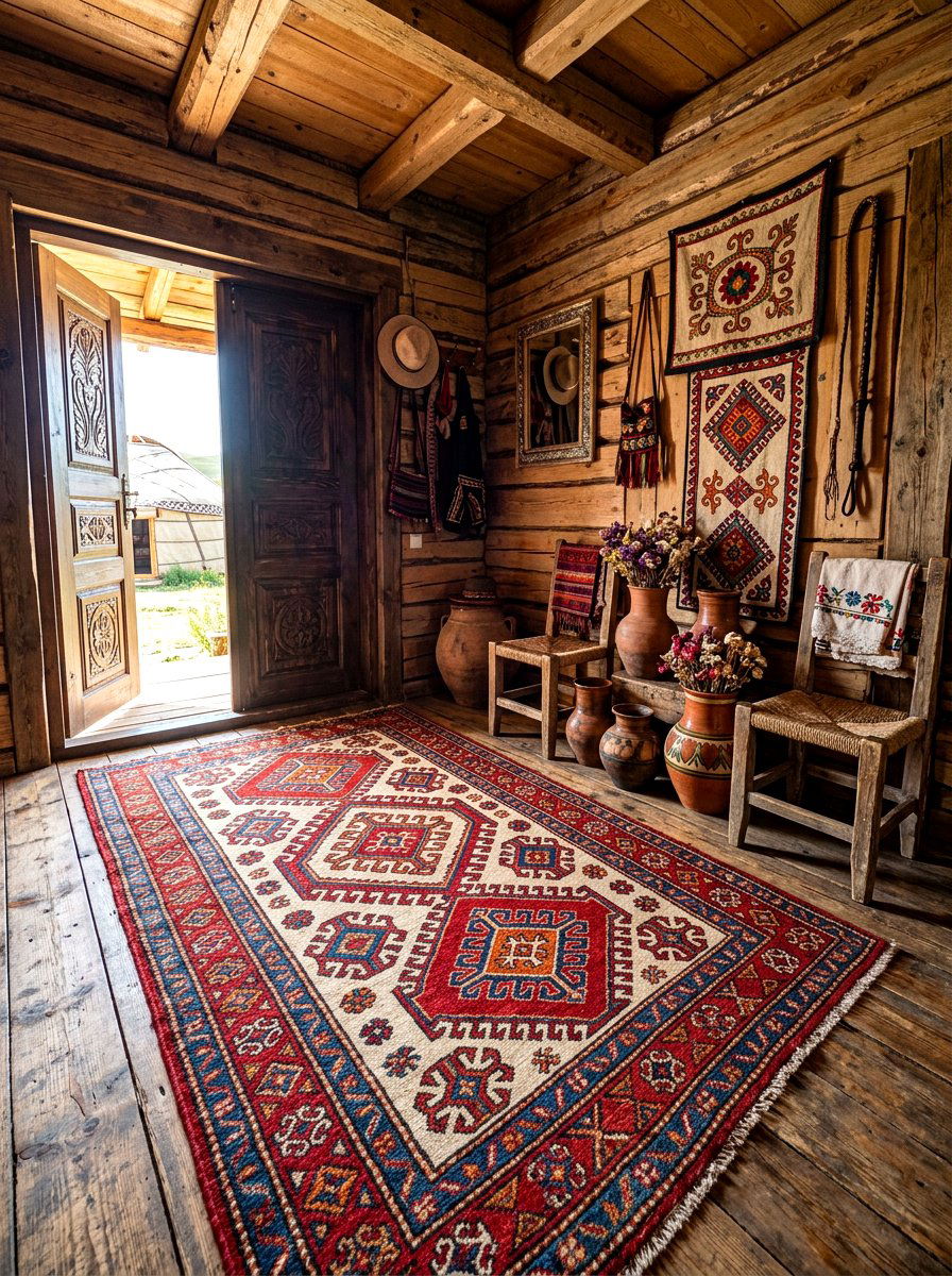Vintage Kazak Entryway - 30 antique rug foyer ideas