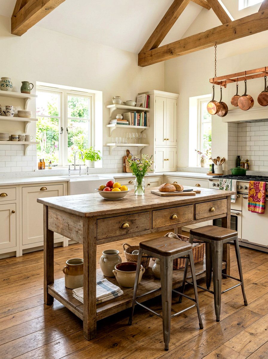 Vintage Kitchen Island Table - 30 eco friendly kitchen ideas