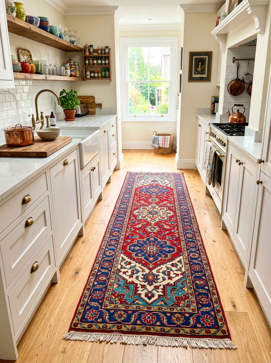 Vintage Kitchen Rug - 30 maximalist kitchen ideas
