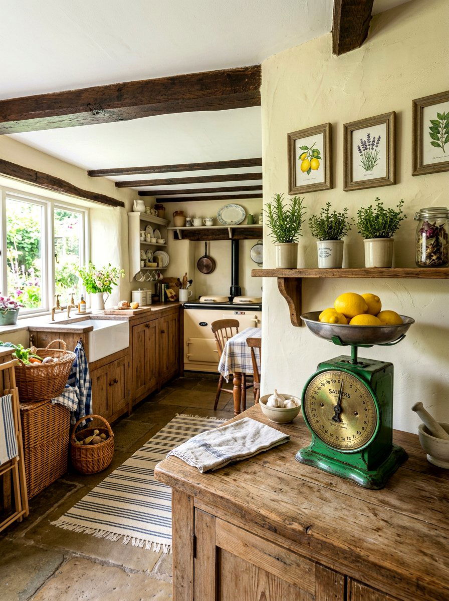 Vintage Kitchen Scale Decor - 30 cabbagecore kitchen ideas
