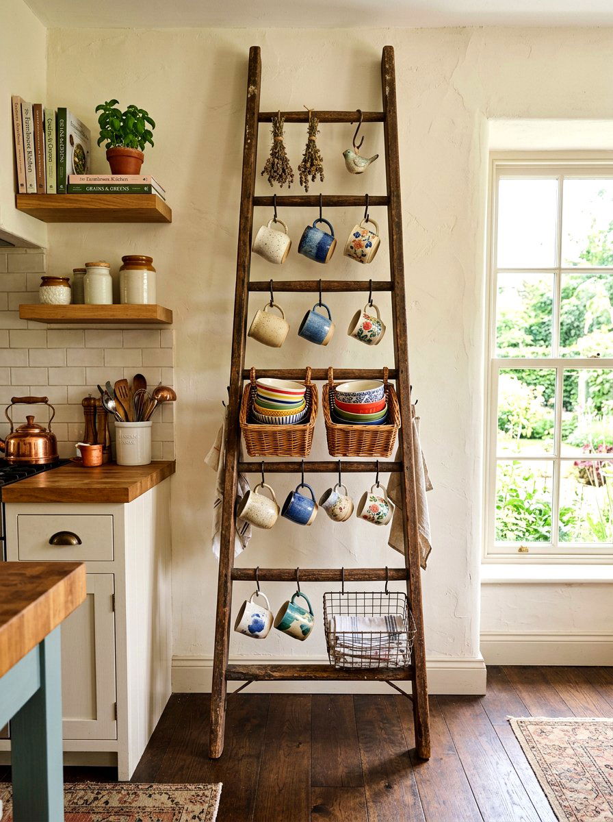 Vintage Ladder Rack - 30 dish display ideas