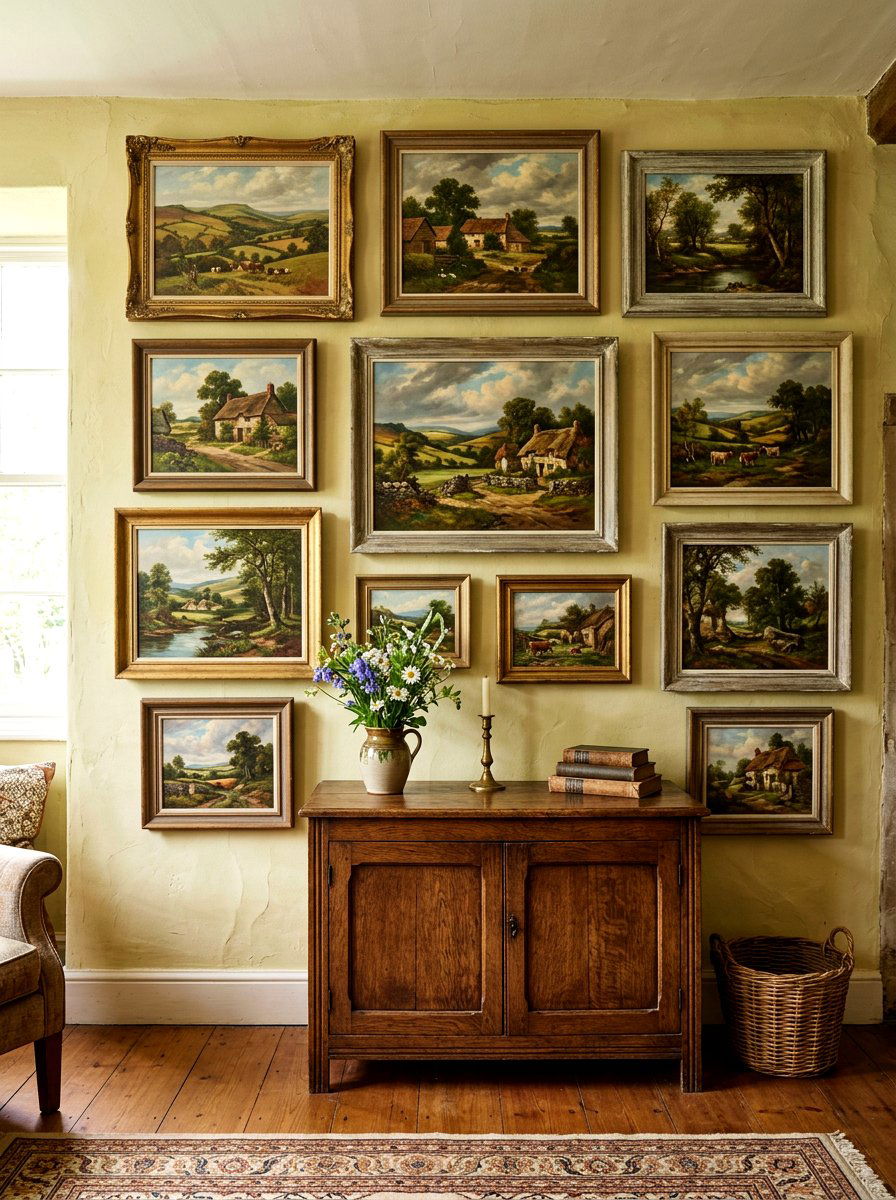 Vintage Landscape Oil Paintings - 30 English cottage living room ideas