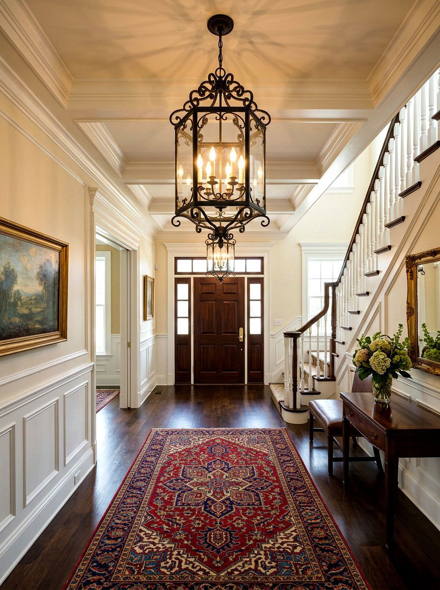 Vintage Lantern Chandelier - 30 hallway lighting ideas