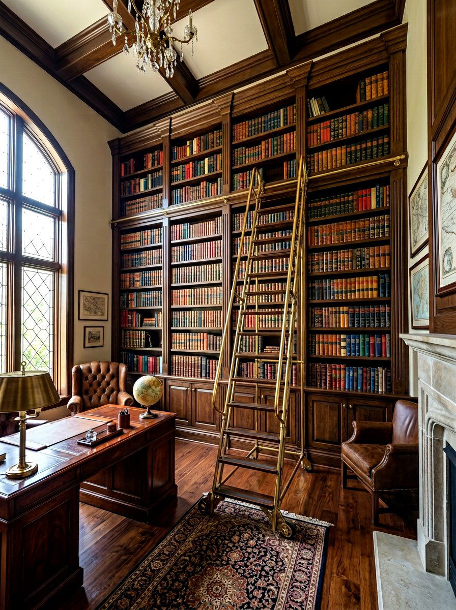 Vintage Library Ladder - 30 bookcase decor ideas