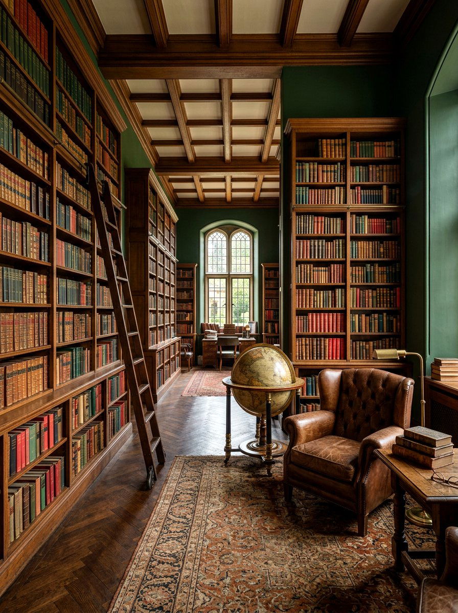 Vintage Library With Globe - 30 retro home decor ideas