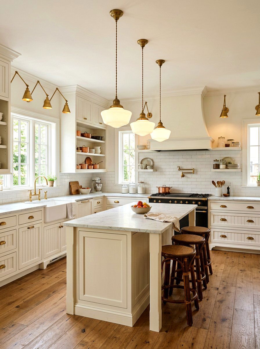 Vintage Lighting Kitchen - 30 traditional prep kitchen ideas