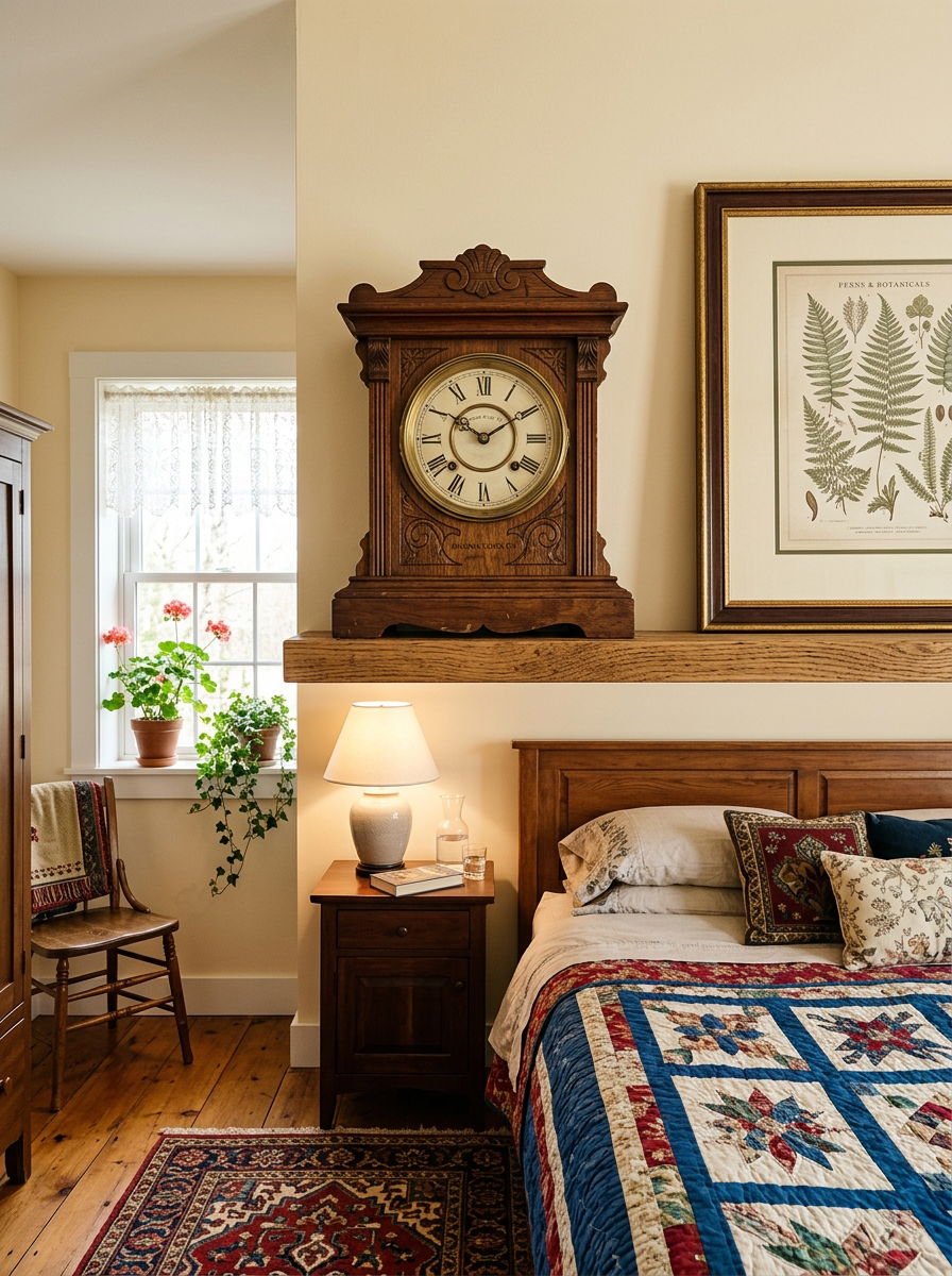 Vintage Mantel Clock Bedroom - 30 heirloom bedroom decor ideas