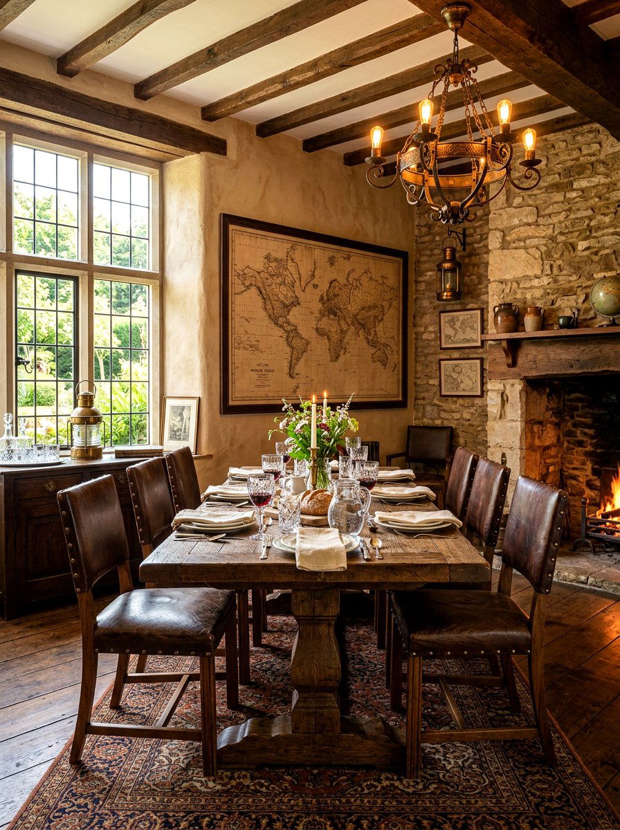 Vintage Map Decor - 30 dining room wall art ideas