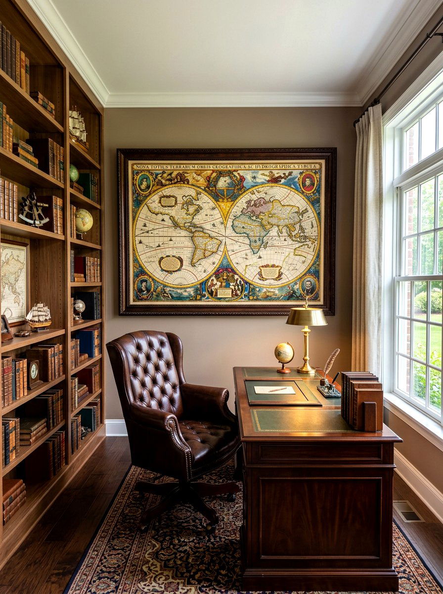Vintage Map Study Decor - 30 secondhand decor ideas