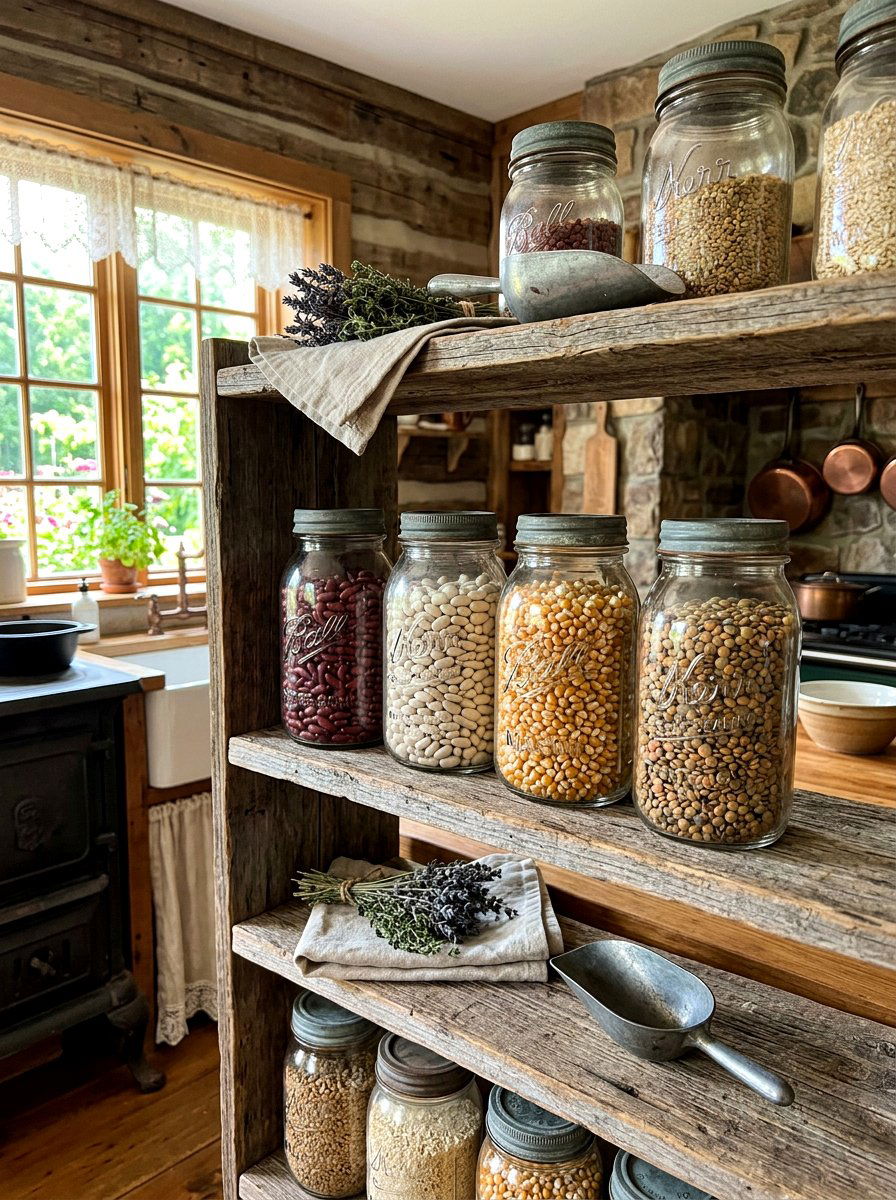 Vintage Mason Jar - 30 glass jar pantry ideas