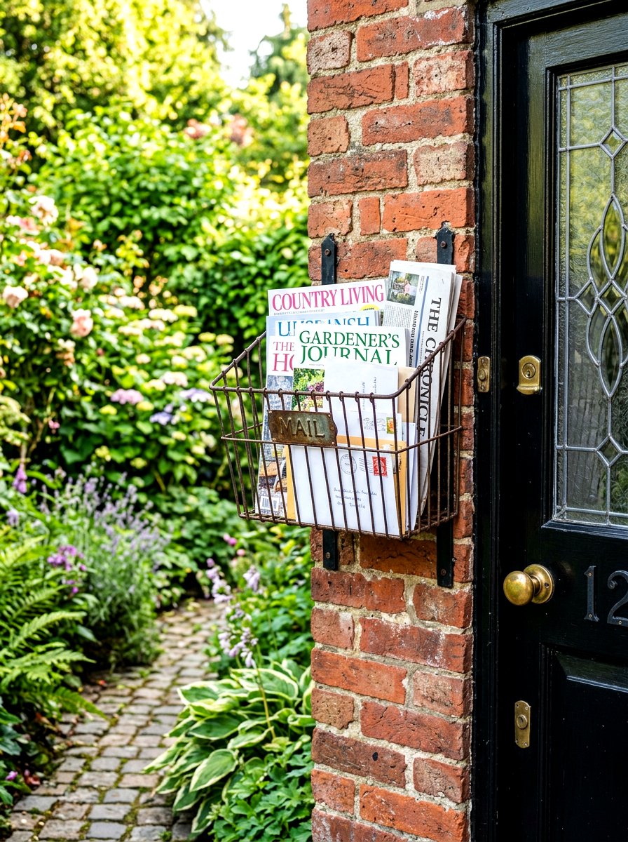 Vintage Metal Basket - 30 mail drop zone ideas