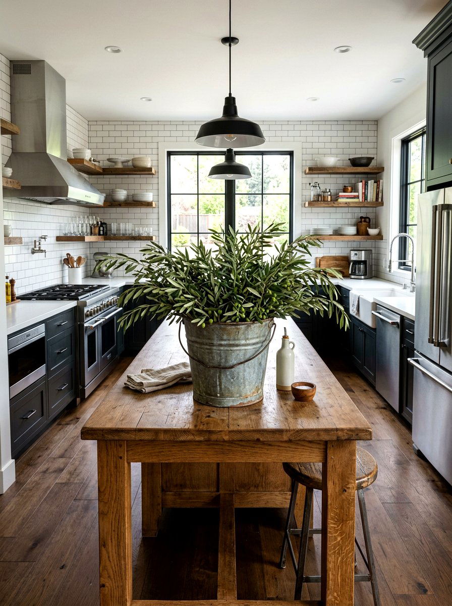 Vintage Metal Bucket Olive Branch - 30 olive branch centerpiece ideas
