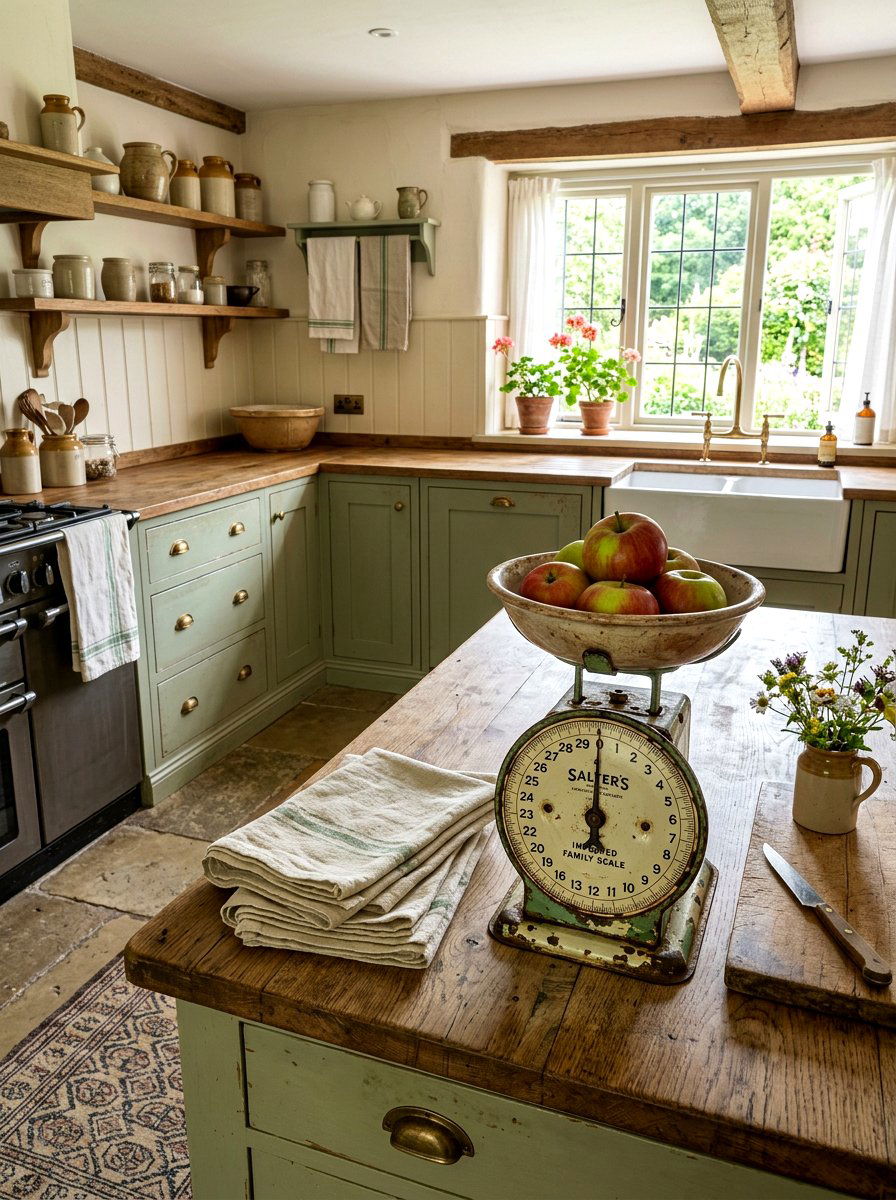Vintage Metal Kitchen Scale - 30 Paris cafe kitchen ideas