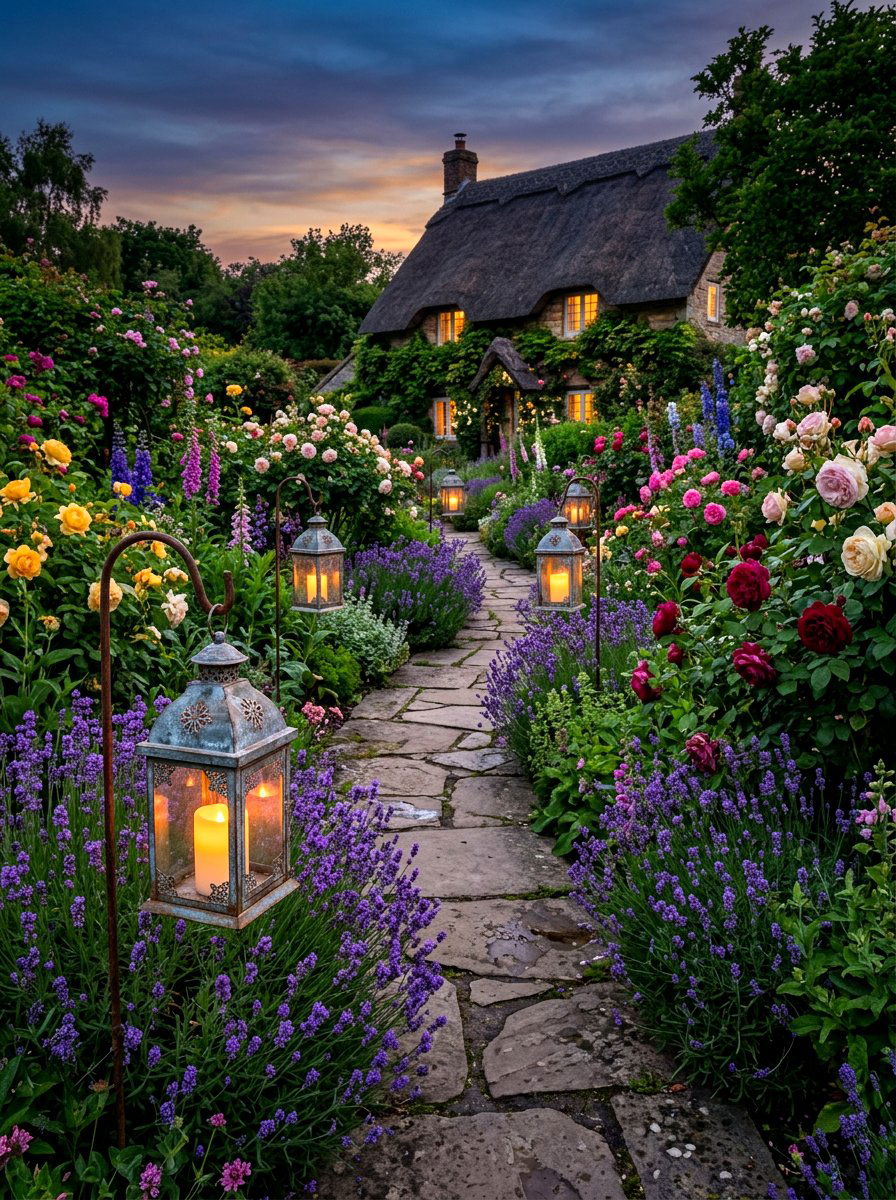 Vintage Metal Pathway Lanterns - 30 outdoor candle lantern ideas