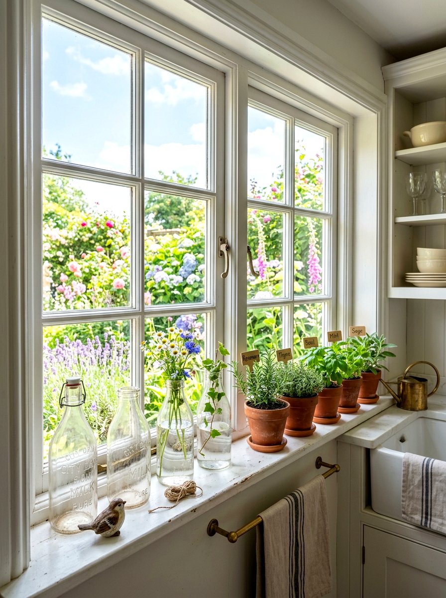 Vintage Milk Bottles - 30 heirloom kitchen decor ideas