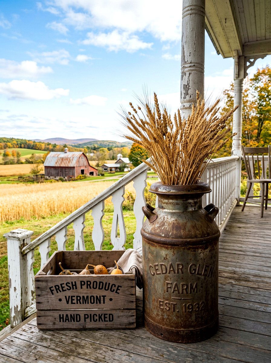Vintage Milk Can - 30 farmhouse porch decor ideas