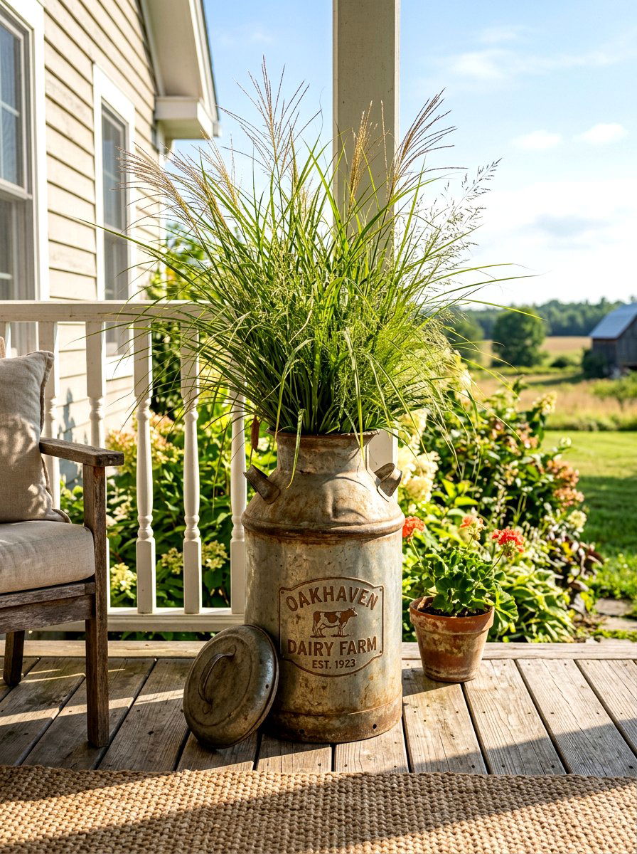 Vintage Milk Jug - 30 rustic planter ideas