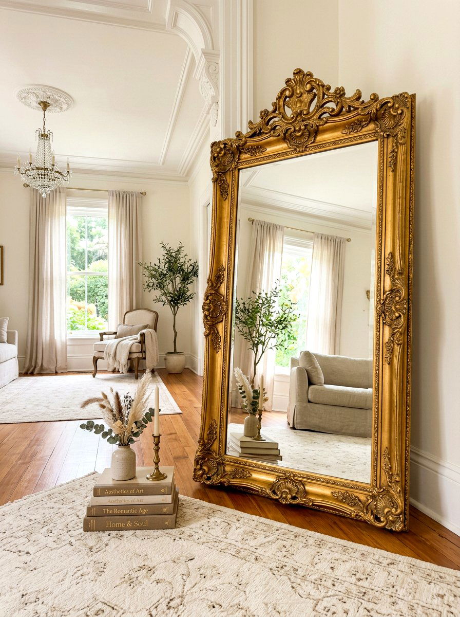 Vintage Mirror Display - 30 styled corner for photos ideas