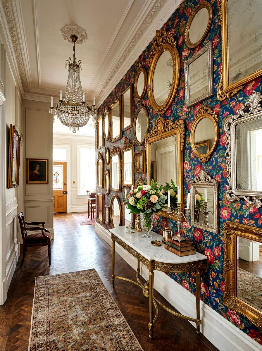 Vintage Mirror Wall - 30 maximalist art wall ideas