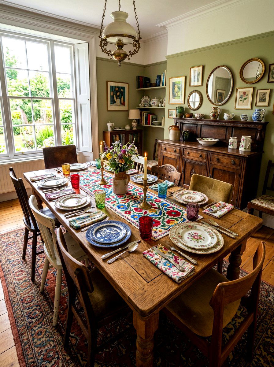 Vintage Mismatched Tableware - 30 everyday table setting ideas