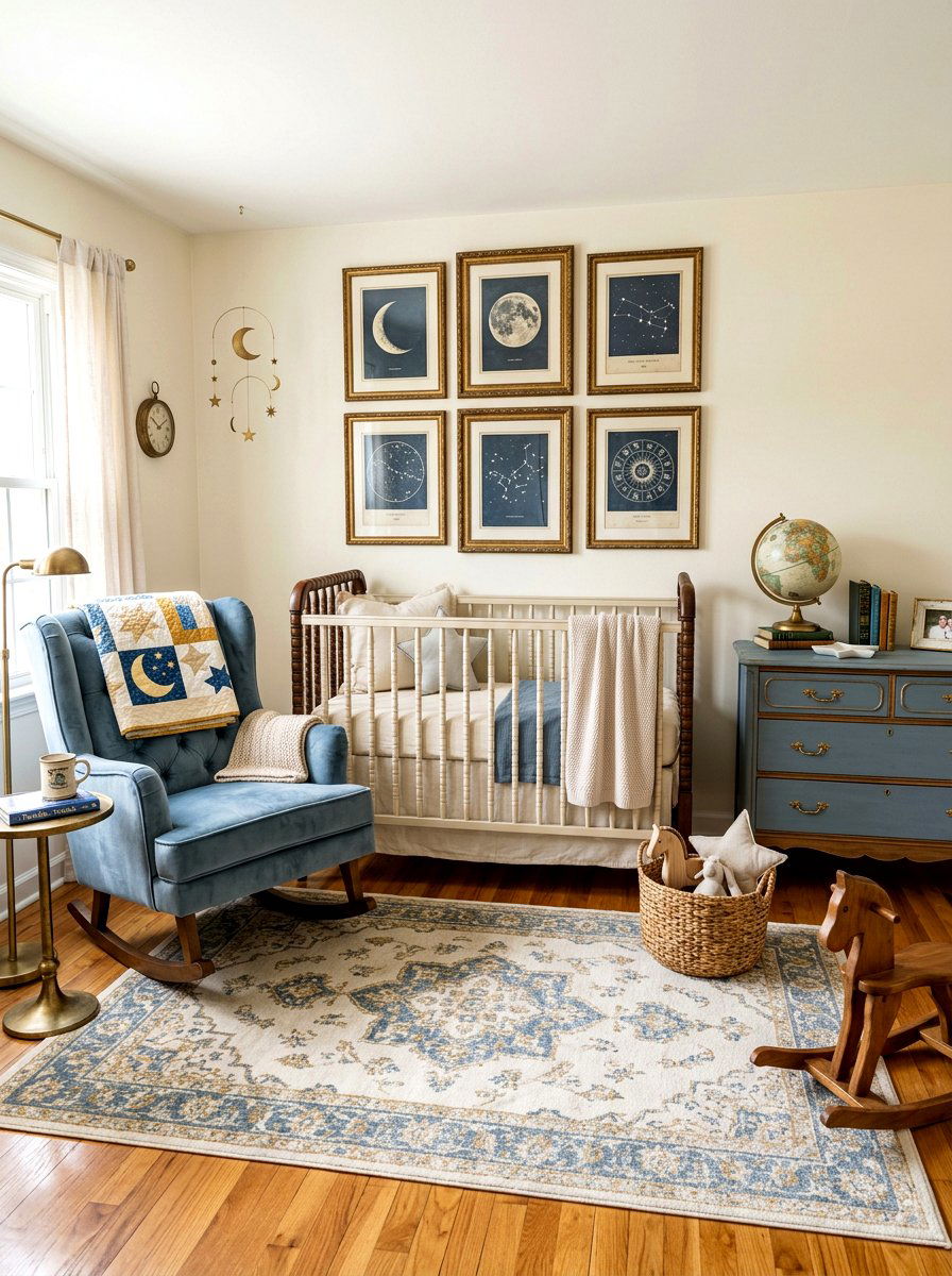 Vintage Moon And Star Prints - 30 celestial nursery ideas