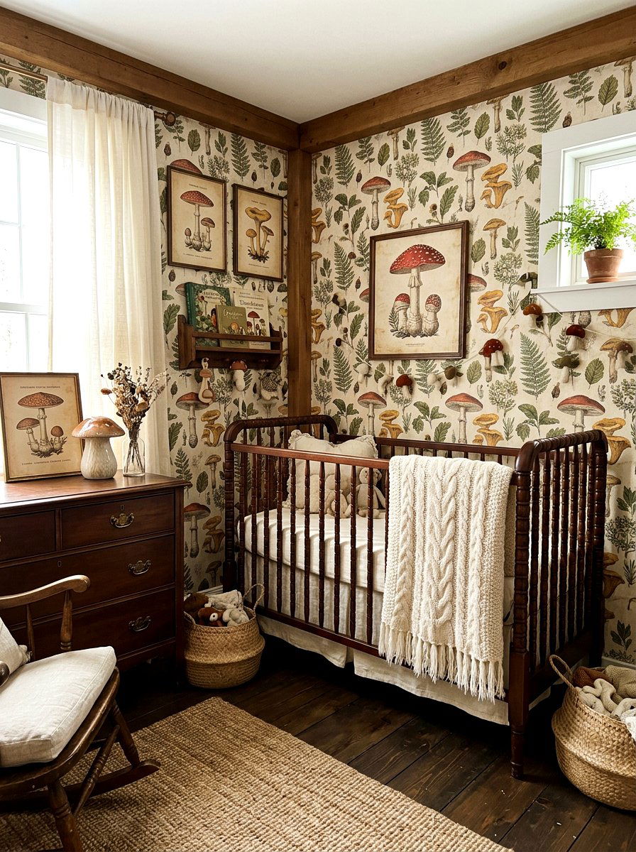 Vintage Mushroom Nursery - 30 mushroom nursery ideas