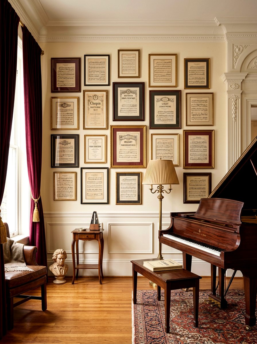 Vintage Music Sheet Wall Decor - 30 vintage collage wall ideas