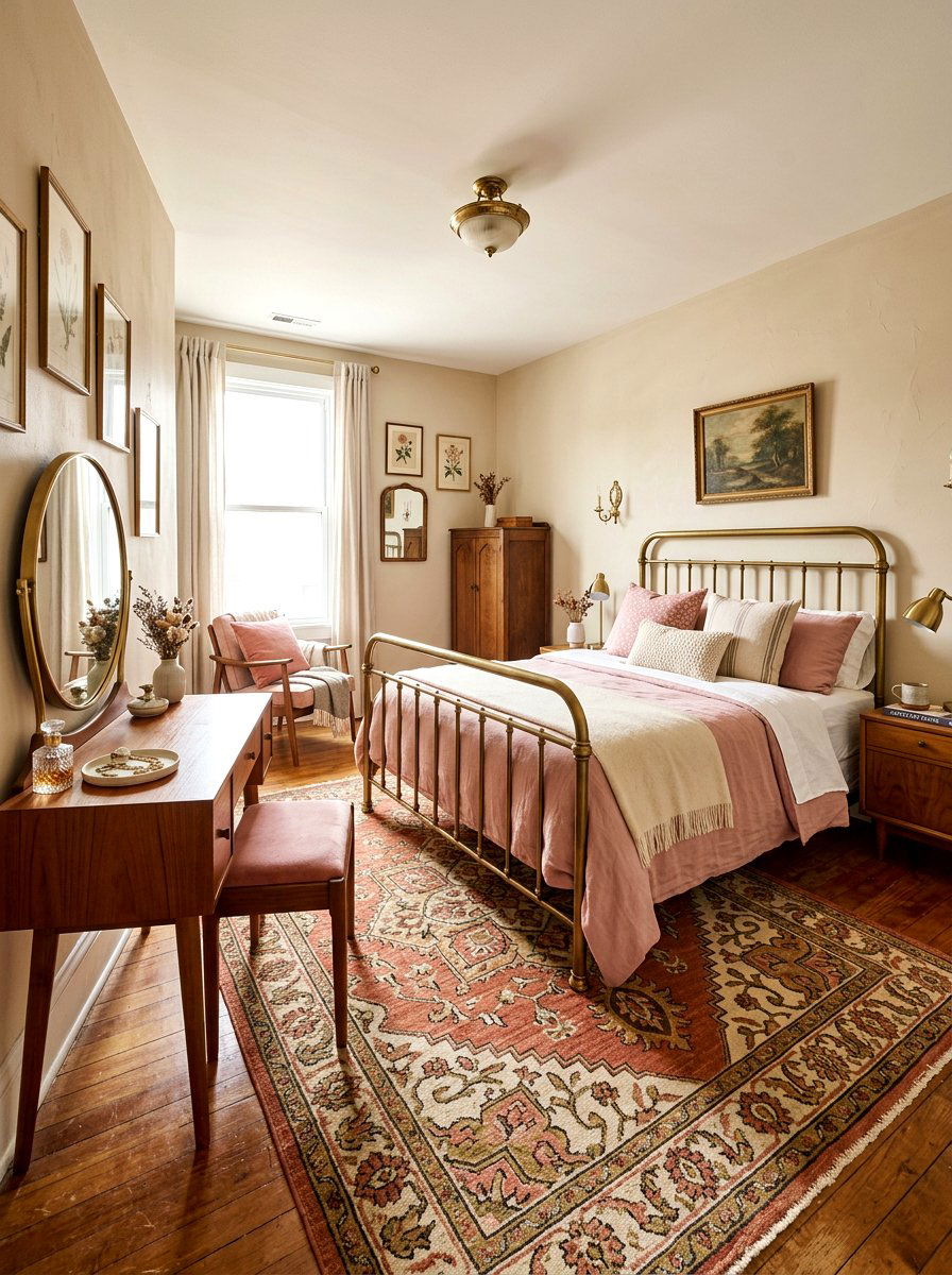 Vintage Neutral Bedroom - 30 blush and beige bedroom ideas