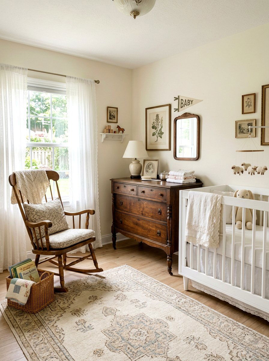 Vintage Nursery - 30 minimalist nursery ideas