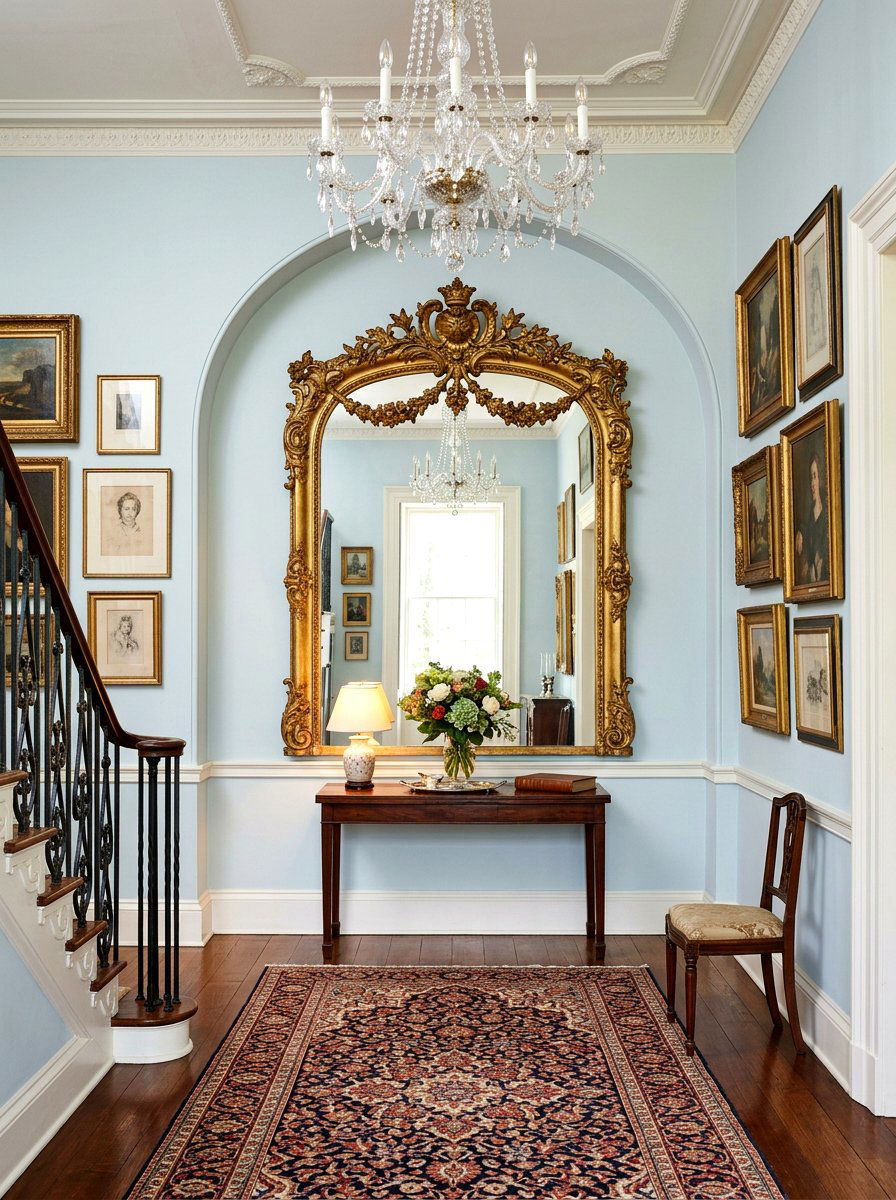Vintage Ornate Arched Mirror Foyer - 30 arched foyer mirror ideas