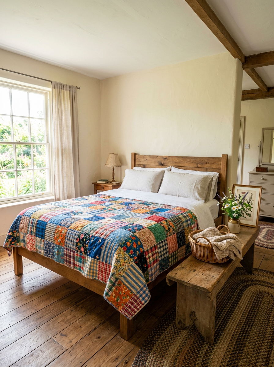 Vintage Patchwork Quilt Bedroom - 30 heirloom bedroom decor ideas