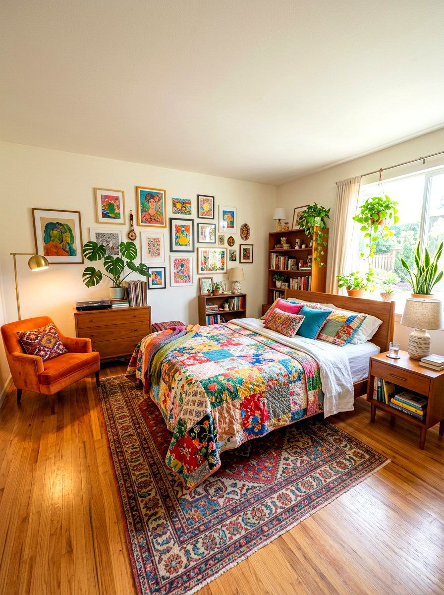 Vintage Patchwork Quilt - 30 elevated bedscape ideas